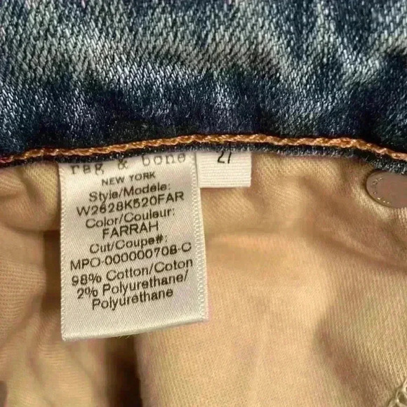 Rag & Bone Nina High Rise Ankle Skinny Jeans Women’s Size 27 - Picture 6 of 6